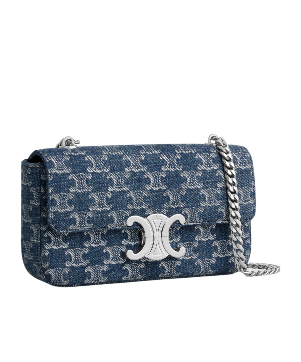 Celine Claude Chain Shoulder Bag In Gray