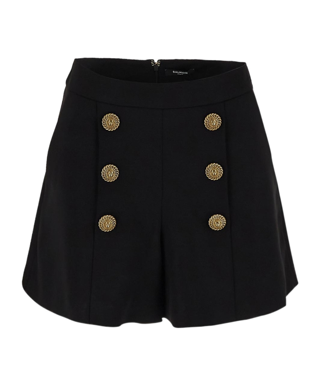 Balmain 8-button Pleated Shorts In Black
