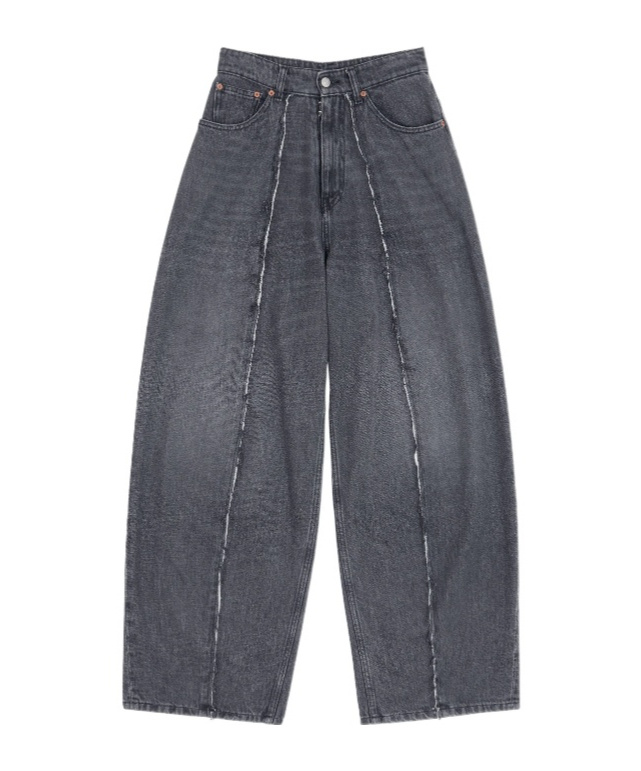 MM6 MAISON MARGIELA BLACK DENIM RAW TROUSERS