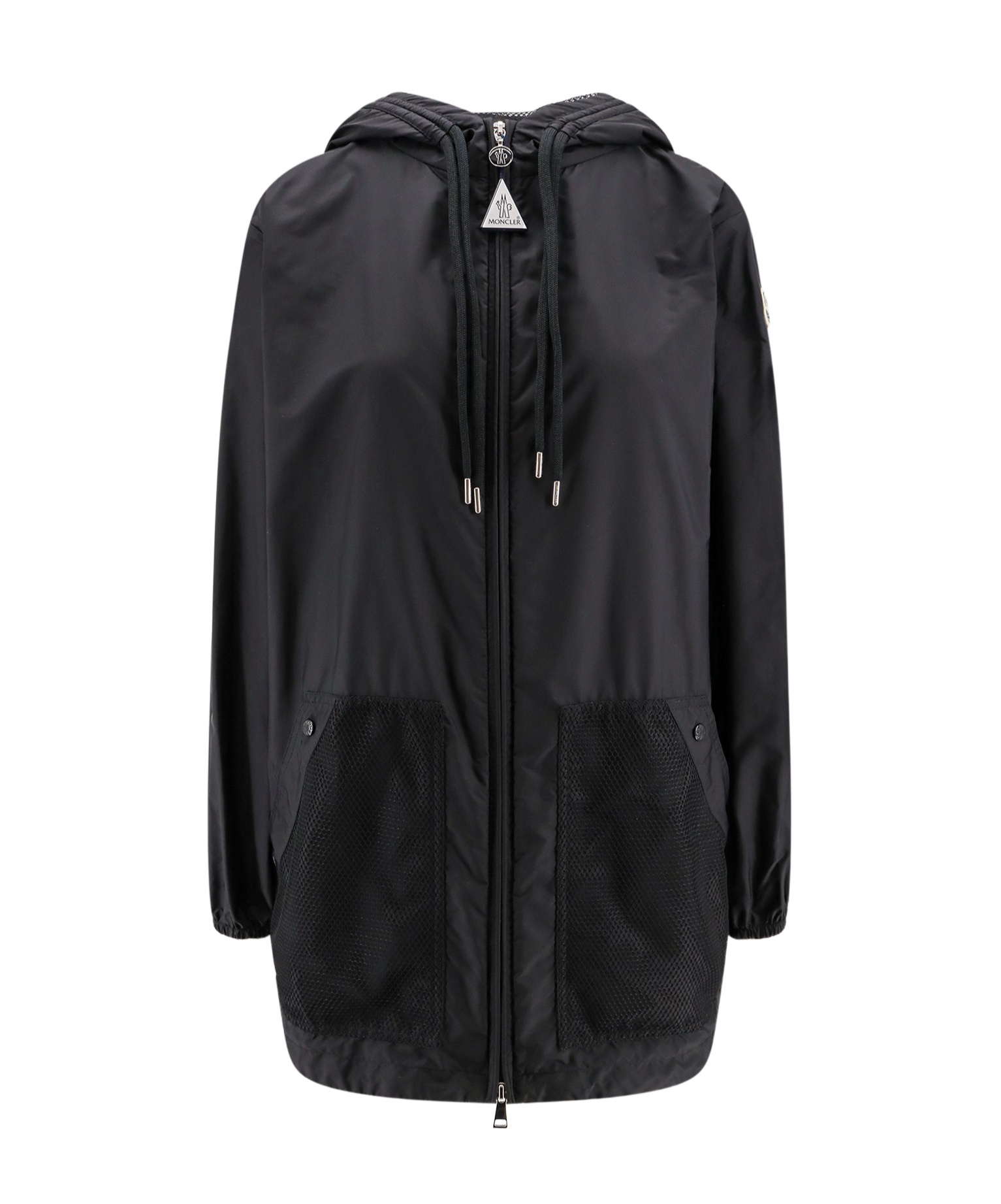 Moncler Mesh-panels Hooded Jacket In Black