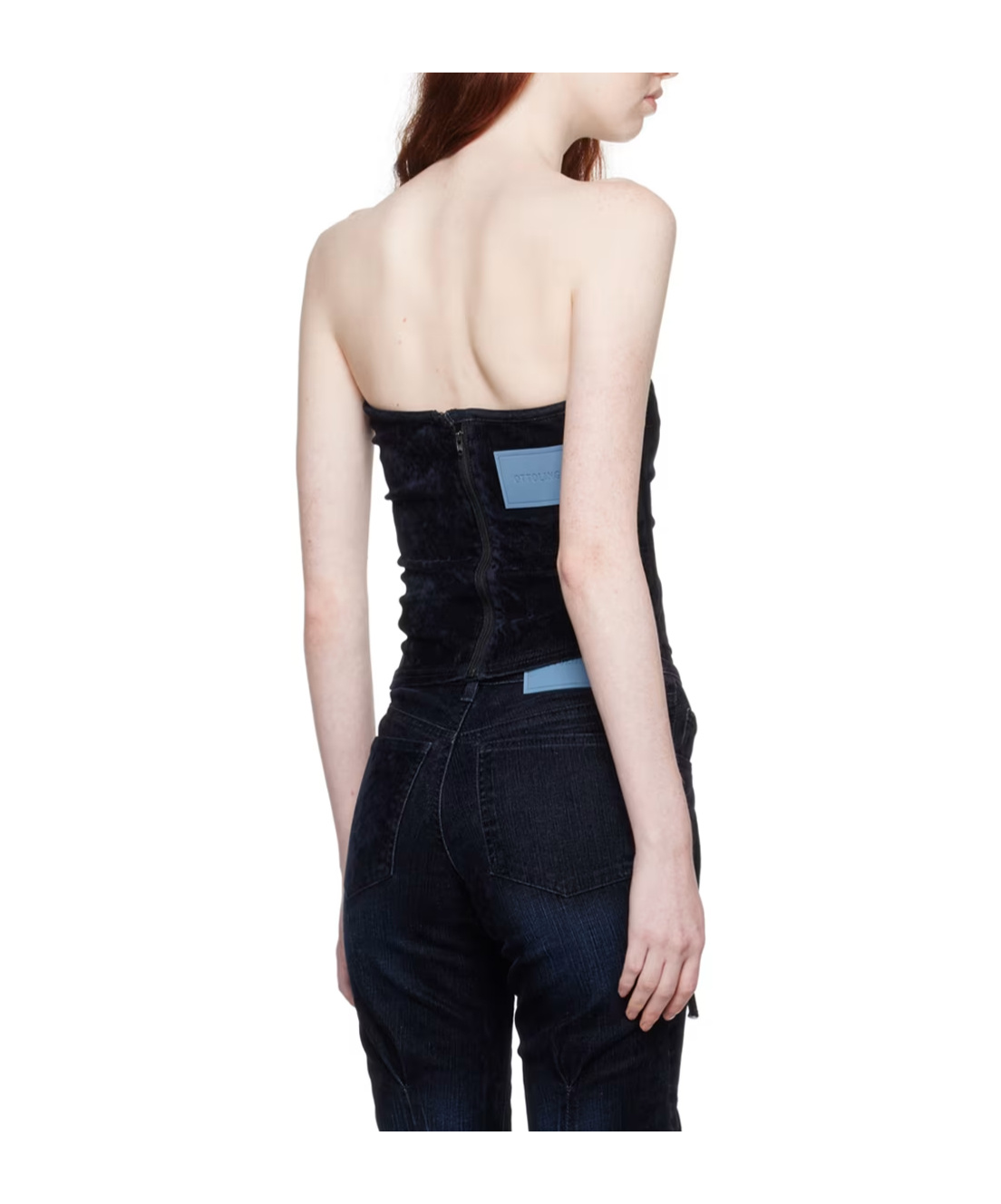 OTTOLINGER LOGO-PATCH PANELLED DENIM CORSET