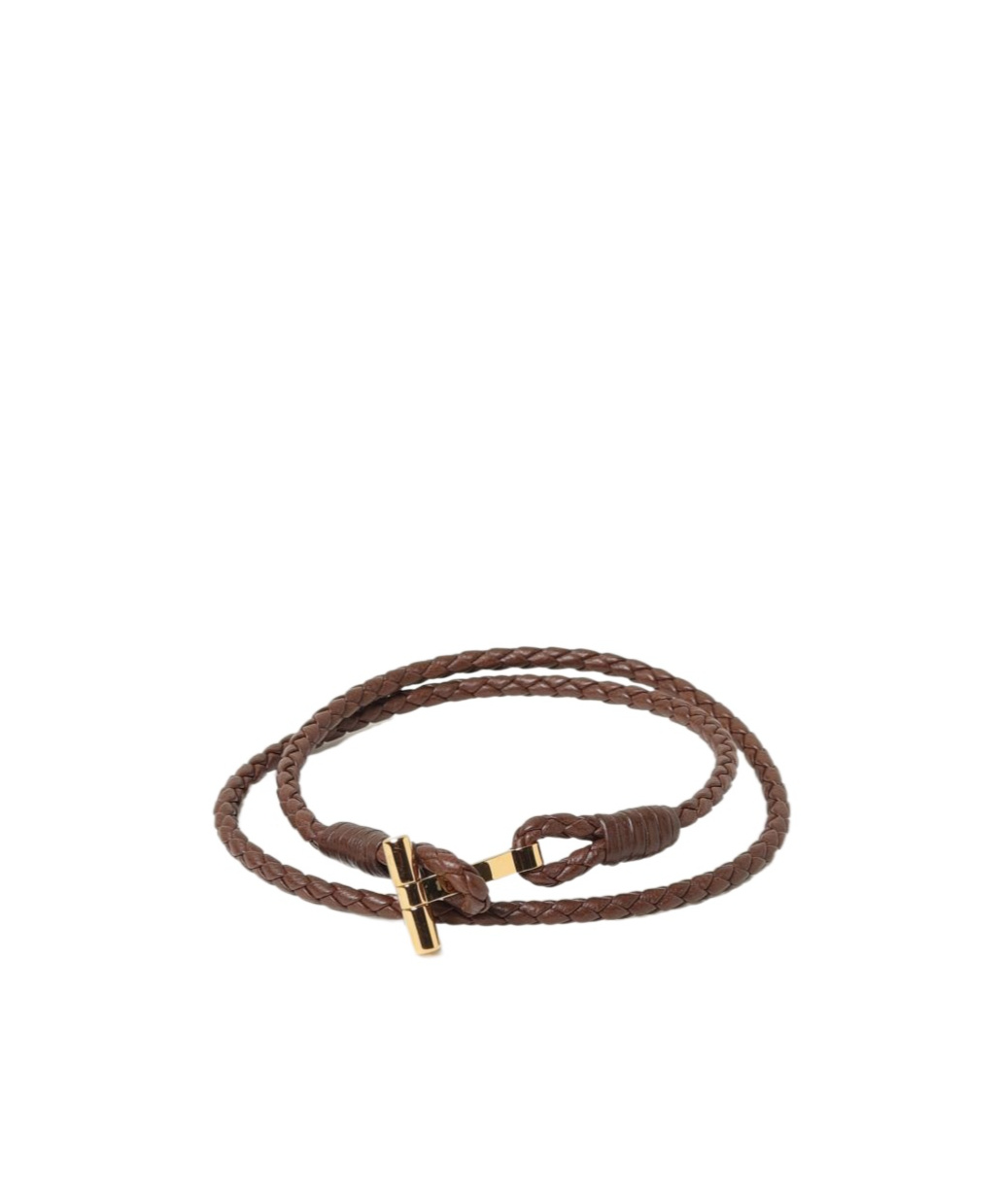 Tom Ford T-plaque Leather Bracelet In Yellow