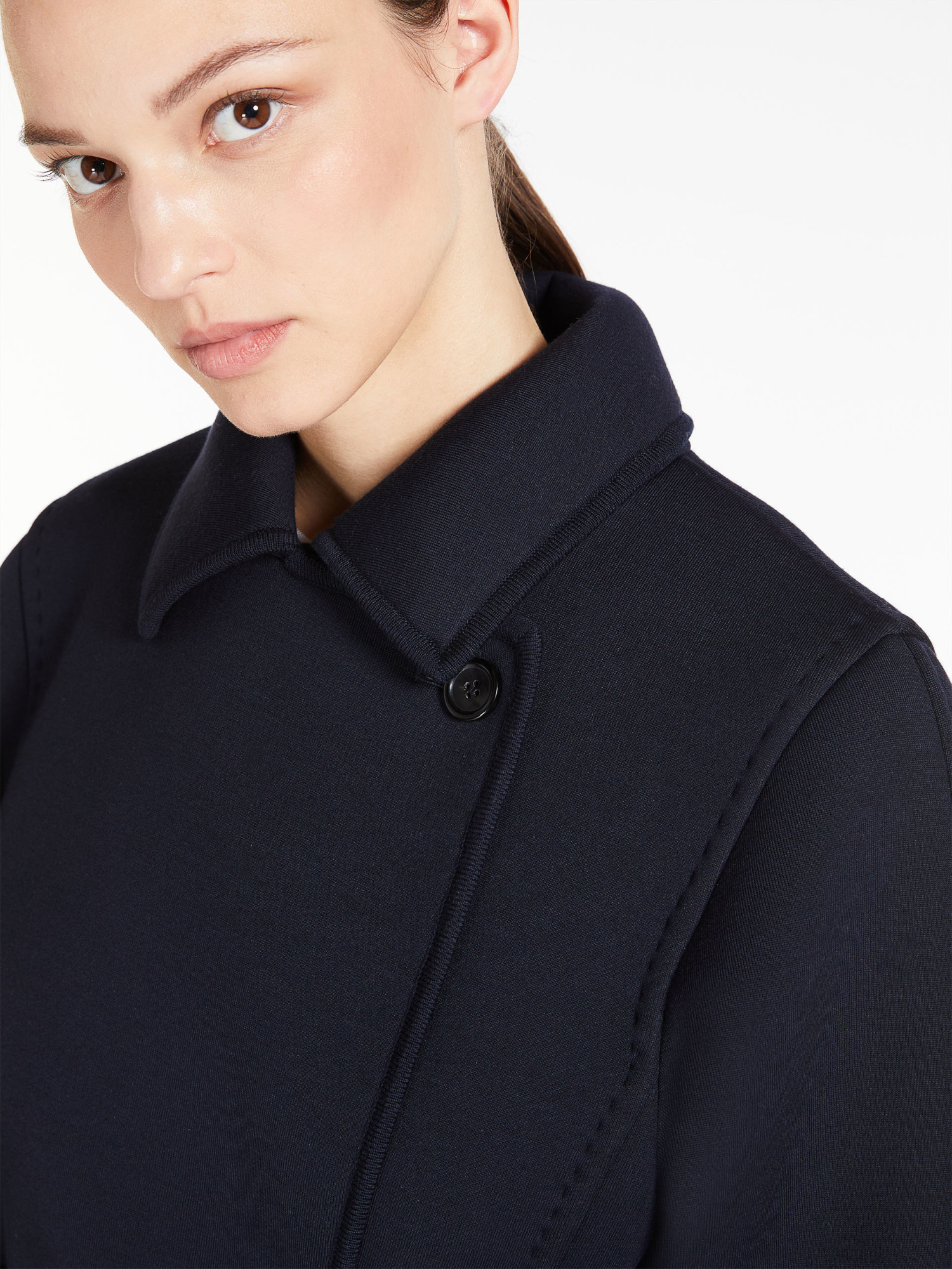Max Mara Tie A Belt Overcoat In Black