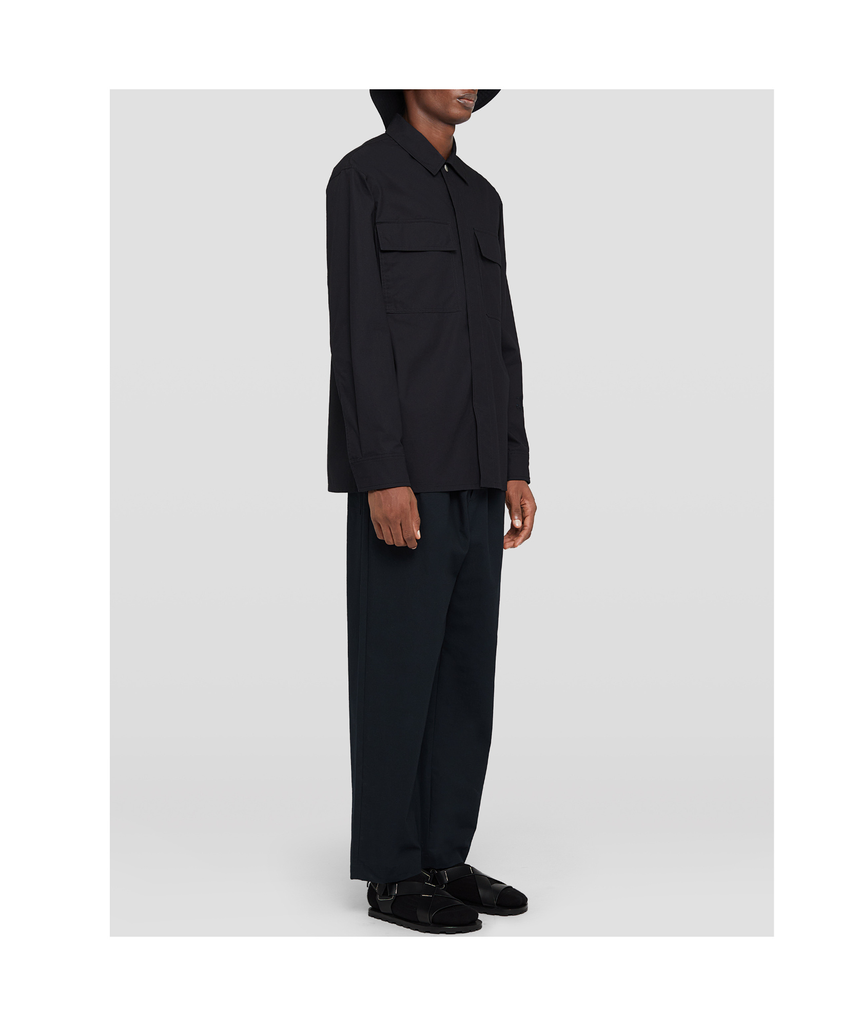 Jil Sander Long-sleeved Solid Shirt In Black