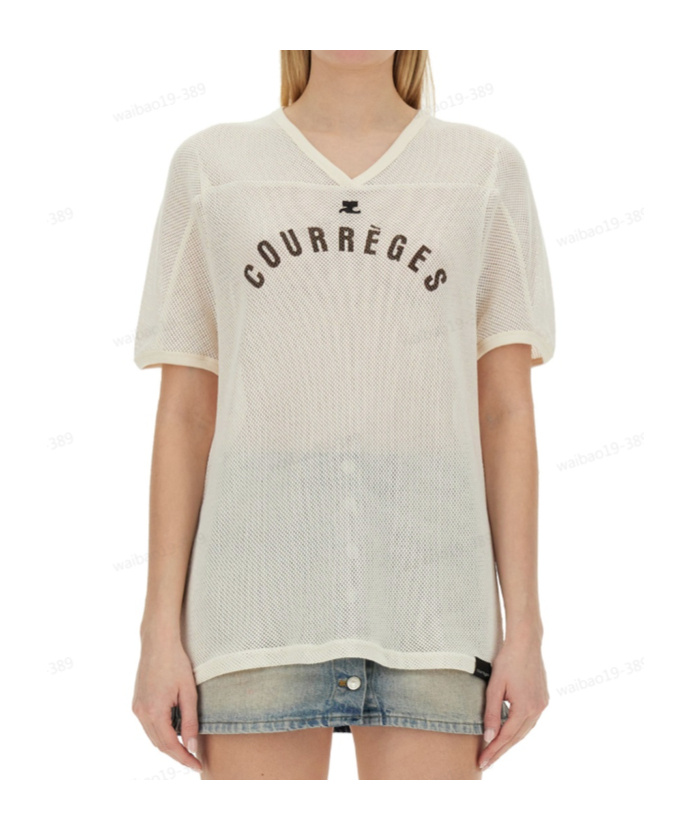 Courrèges Courreges T-shirt Mesh Baseball In White