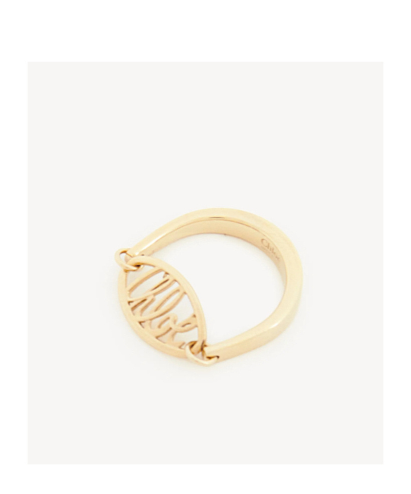 Chloé Logo Ring In Yellow