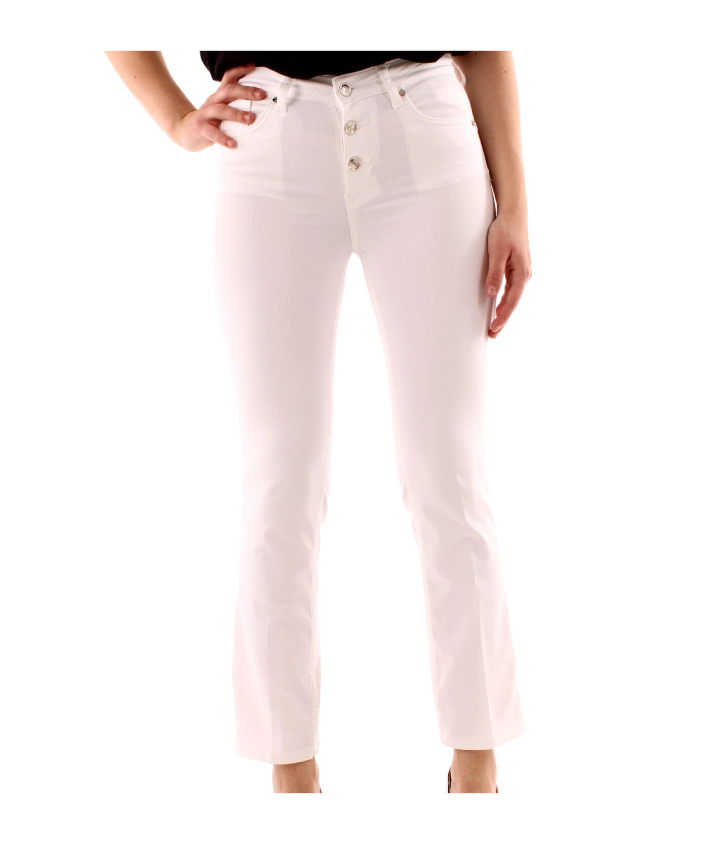 Liu •jo High-waisted Bootcut Trousers In Pink