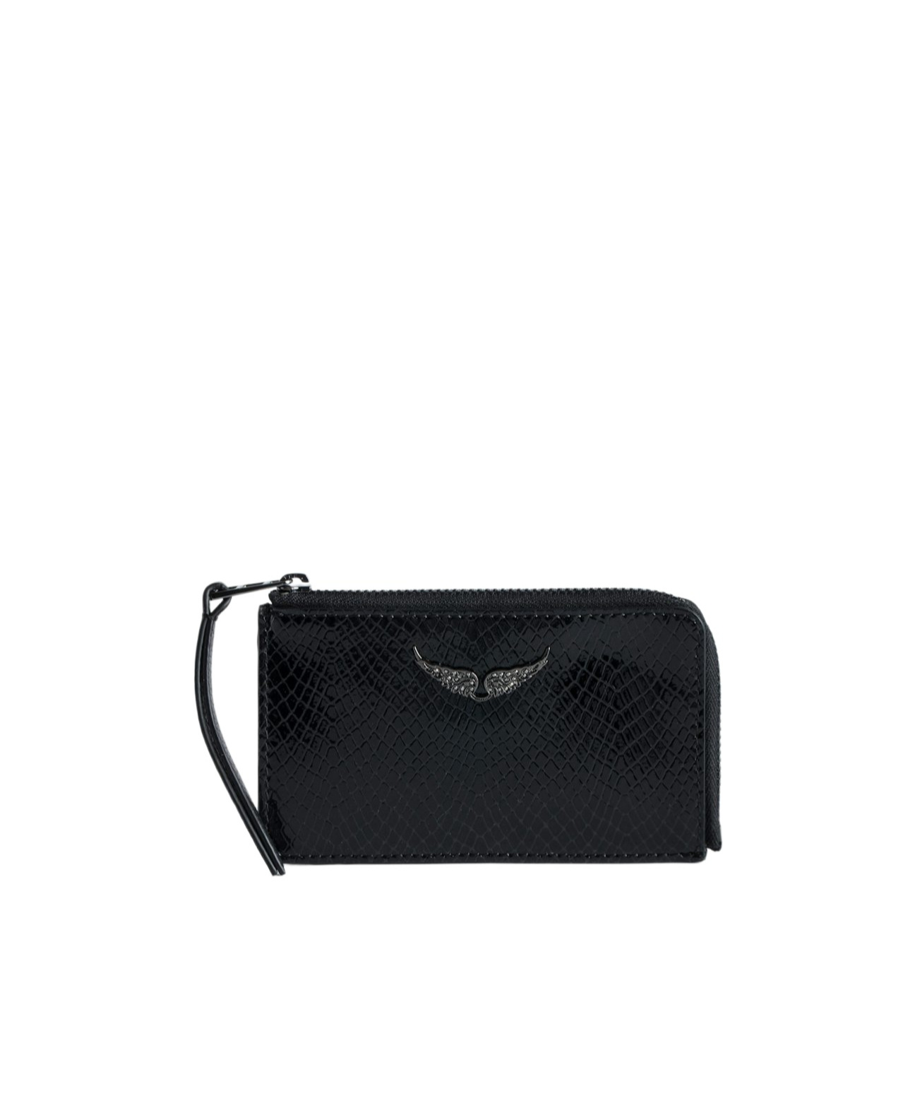 ZADIG & VOLTAIRE GLOSSY PYTHON-EFFECT CARDHOLDER