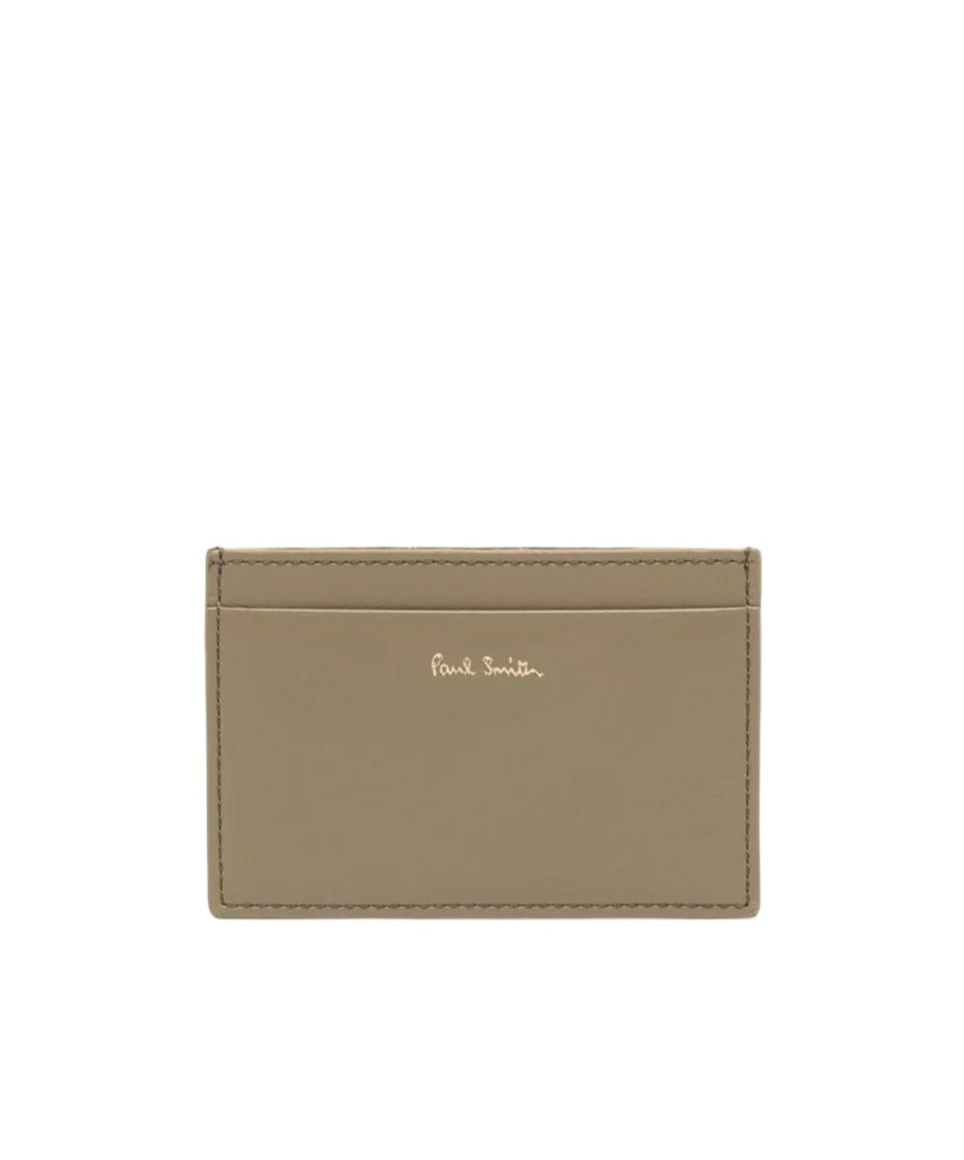 Paul Smith Stripe-print Logo Cardholder In Brown