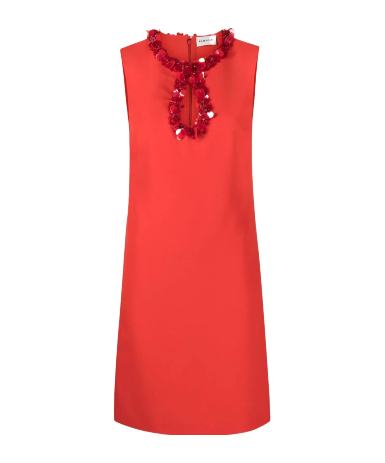 P.a.r.o.s.h Puppy Bead-embellished Column Dress In Red