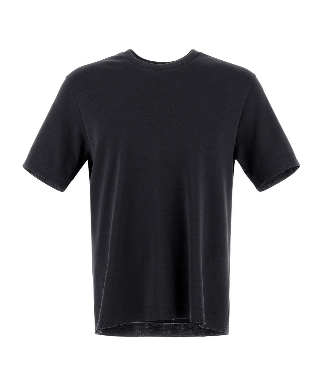 Herno Navy Blue Solid T-shirt In Black