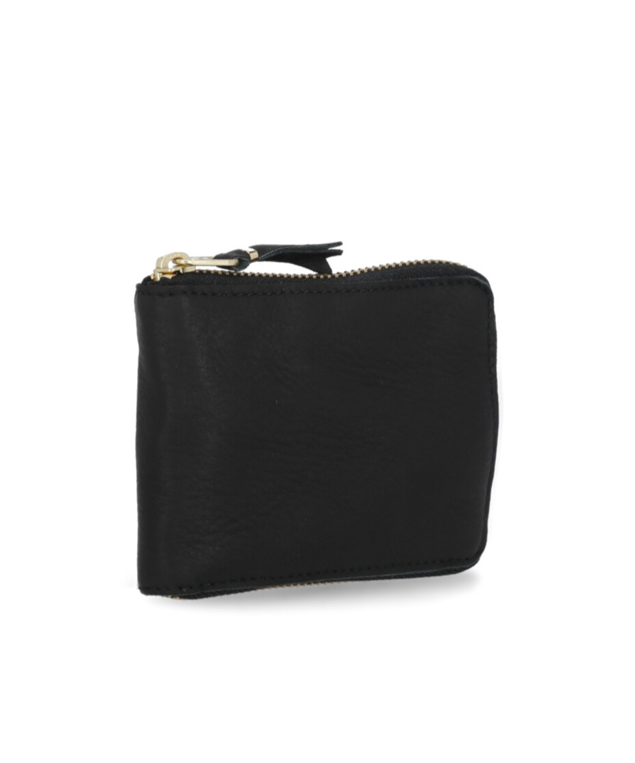 Comme Des Garçons Zip-around Leather Wallet In Black