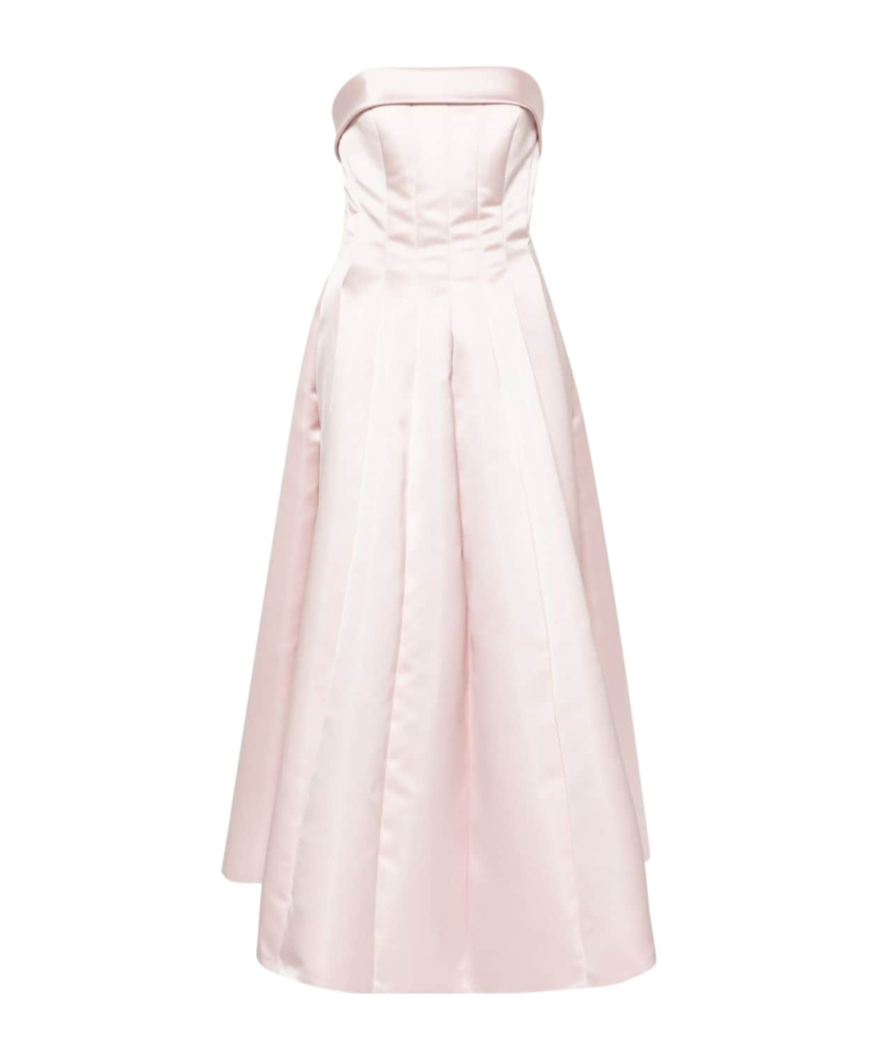 Shop Philosophy Di Lorenzo Serafini Strapless Satin Midi Dress In White