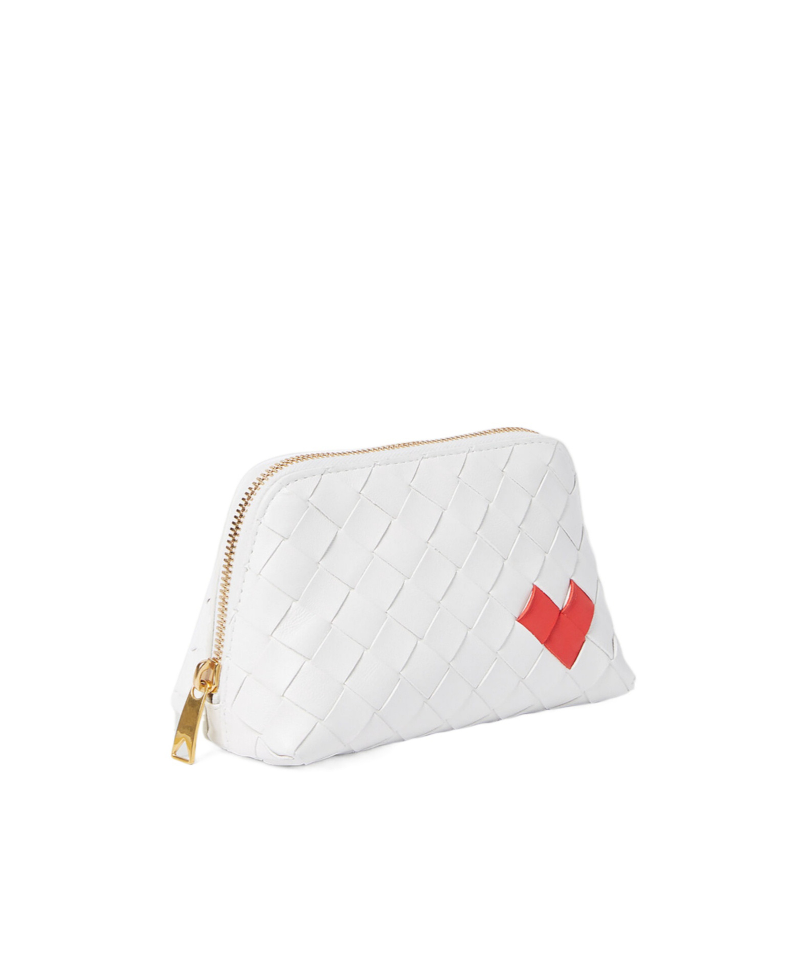 Bottega Veneta Collision Color V-shaped Makeup Bag In White