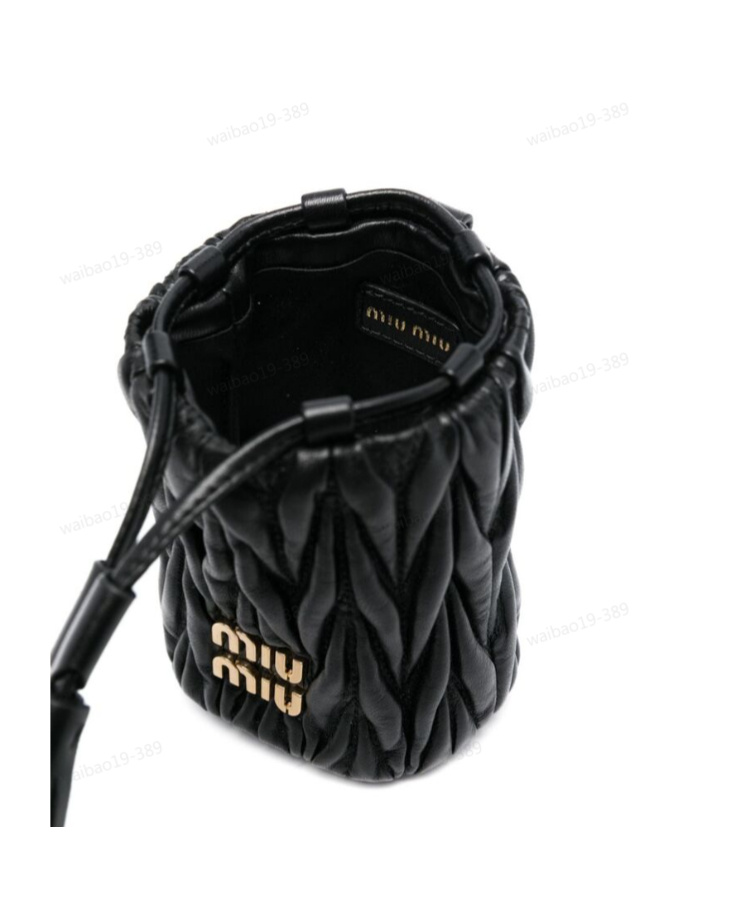 Miu Miu Mini Matelasse Quilted Shoulder Bag In Black