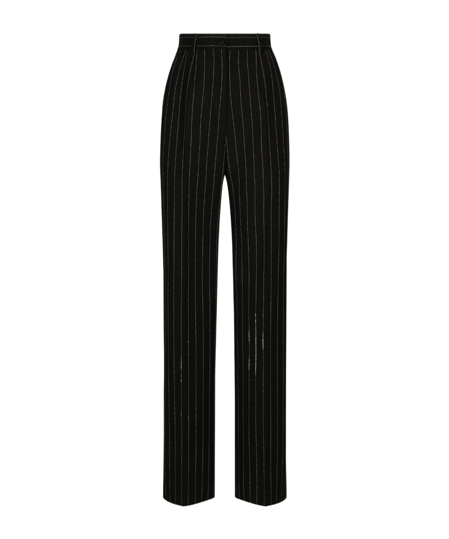 Dolce & Gabbana High Waist Pinstripe Flared Pants In Black