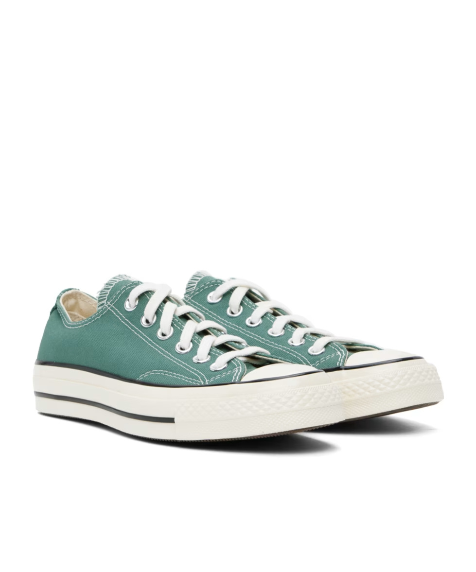 Converse Green Chuck 70 Low Top Sneakers In White