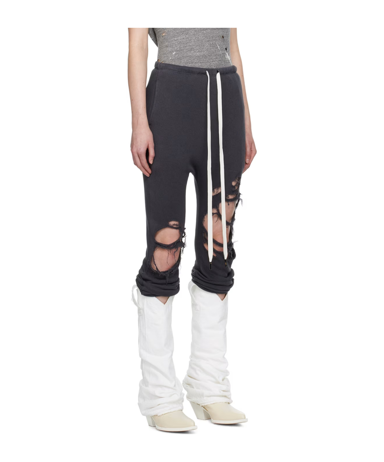R13 Make Old Effect Casual Pants In Black