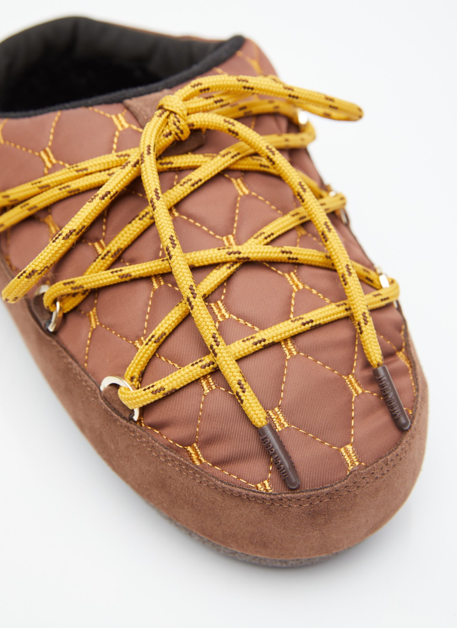 Moon Boot Quilted Lace-up Mules In Brown