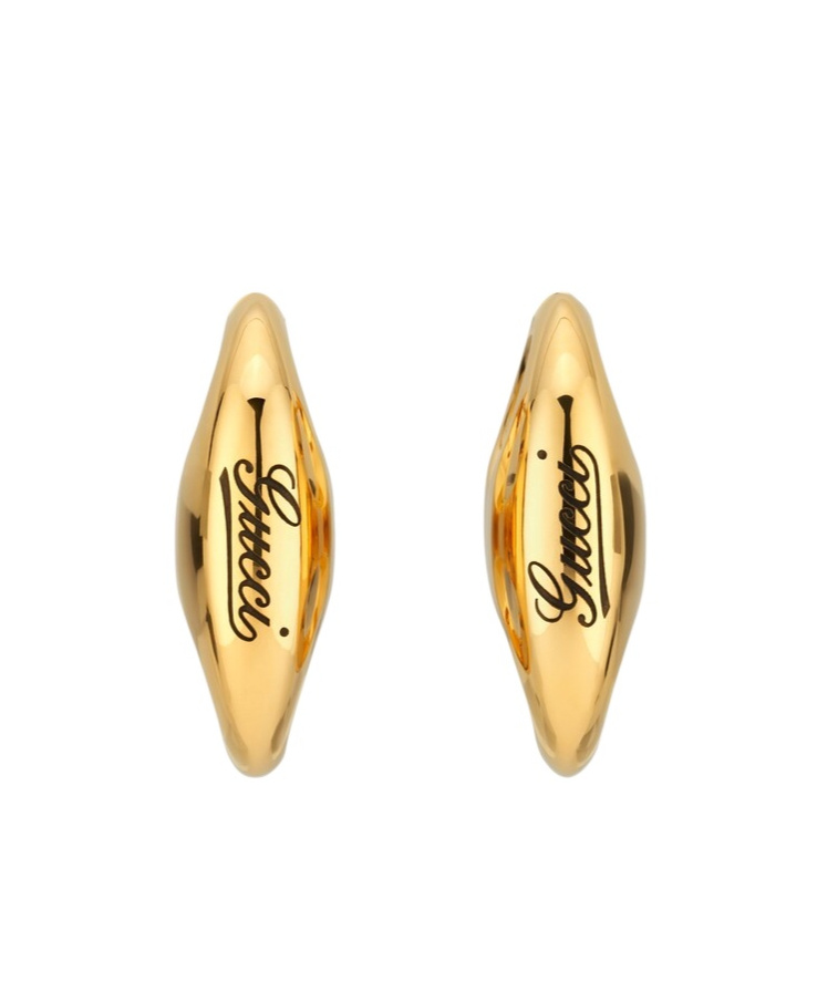 Gucci Marina Sculptured Drop Earrings In Yellow