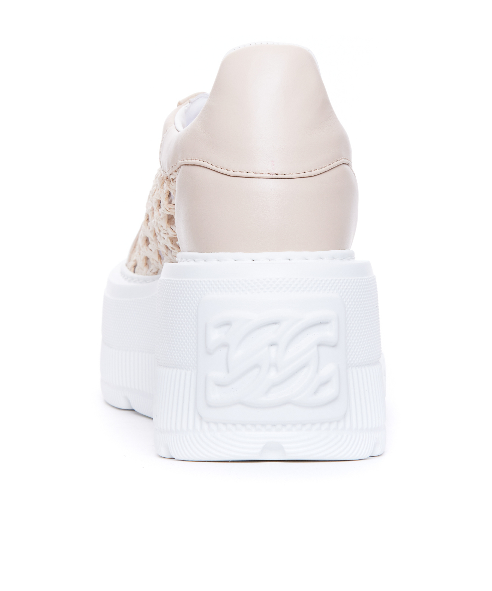 Casadei Round-head Platform Sneakers In White