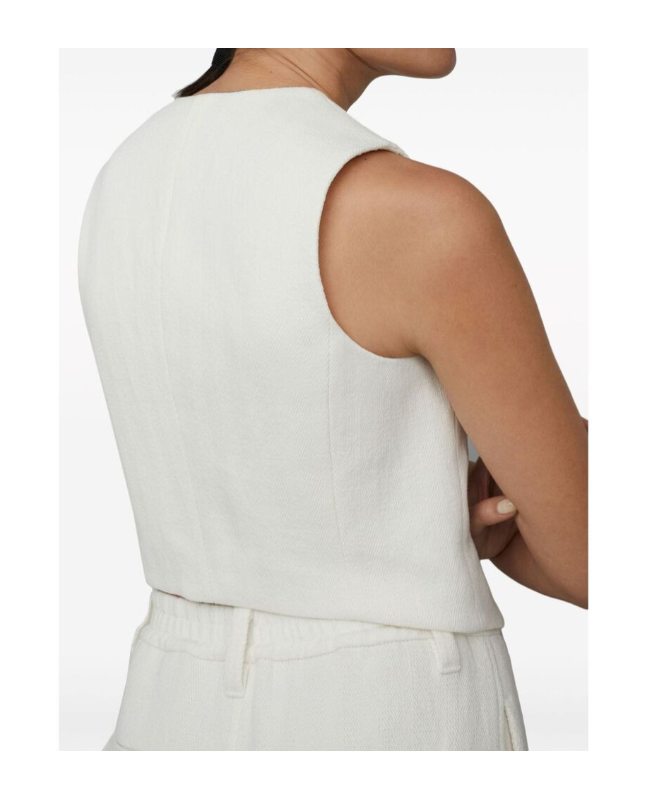 BRUNELLO CUCINELLI BRUNELLO CUCINELLI HERRINGBONE-PATTERN V-NECK BUTTON-DOWN GILET