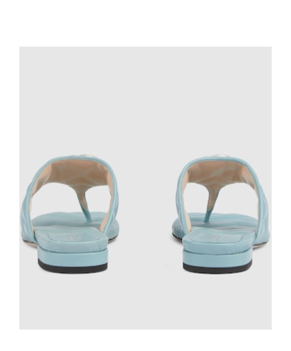 Gucci Double G-clip Toe Slippers In Blue
