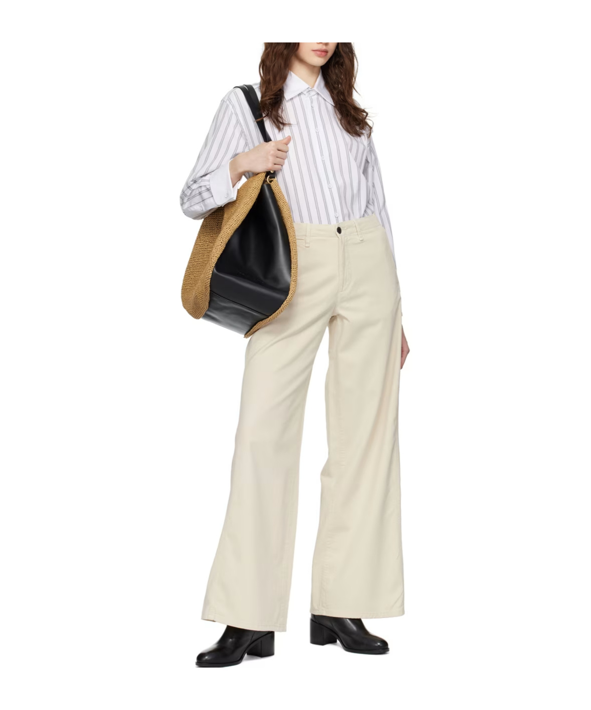 Rag & Bone Sofie Wide-legged Casual Pants In White