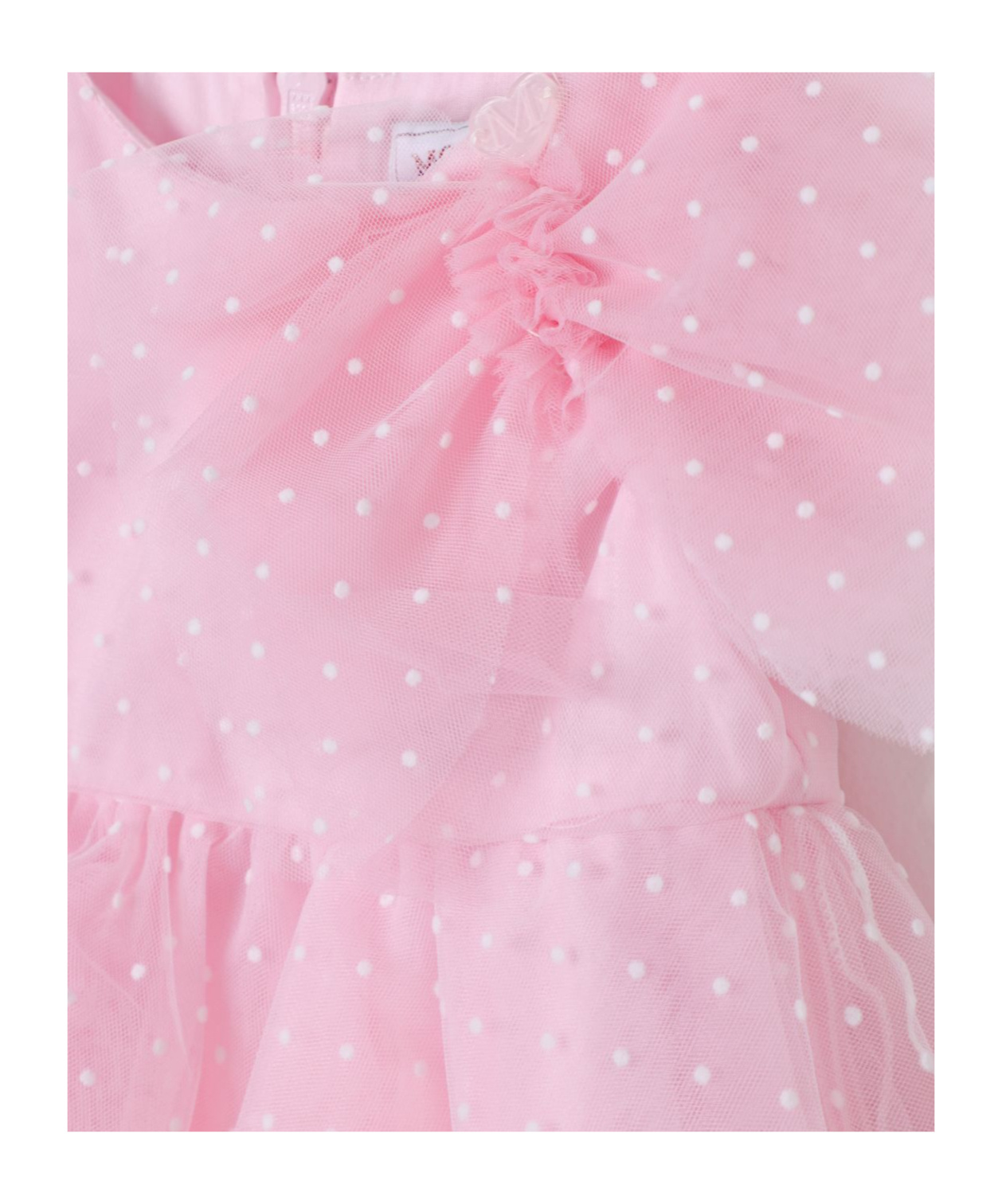 Monnalisa Point Desprit Flared Dress In Pink