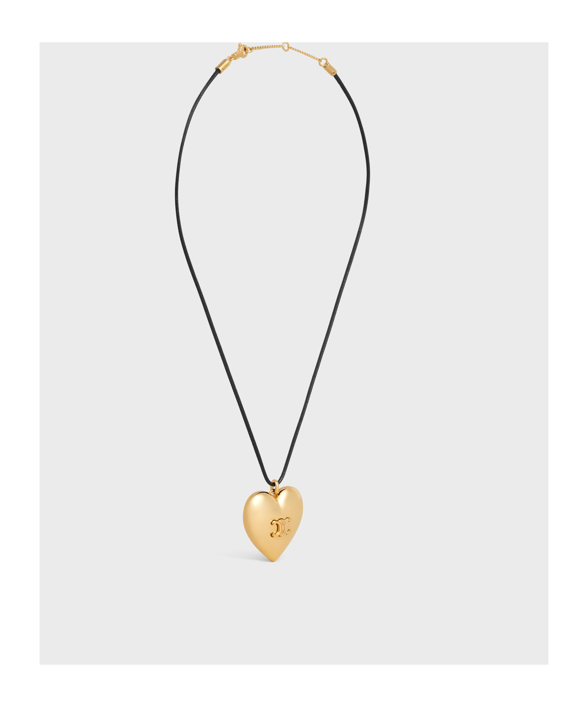 Celine Cur Triomphe Necklace In Brass With Gold Finish And Cotton In Yellow
