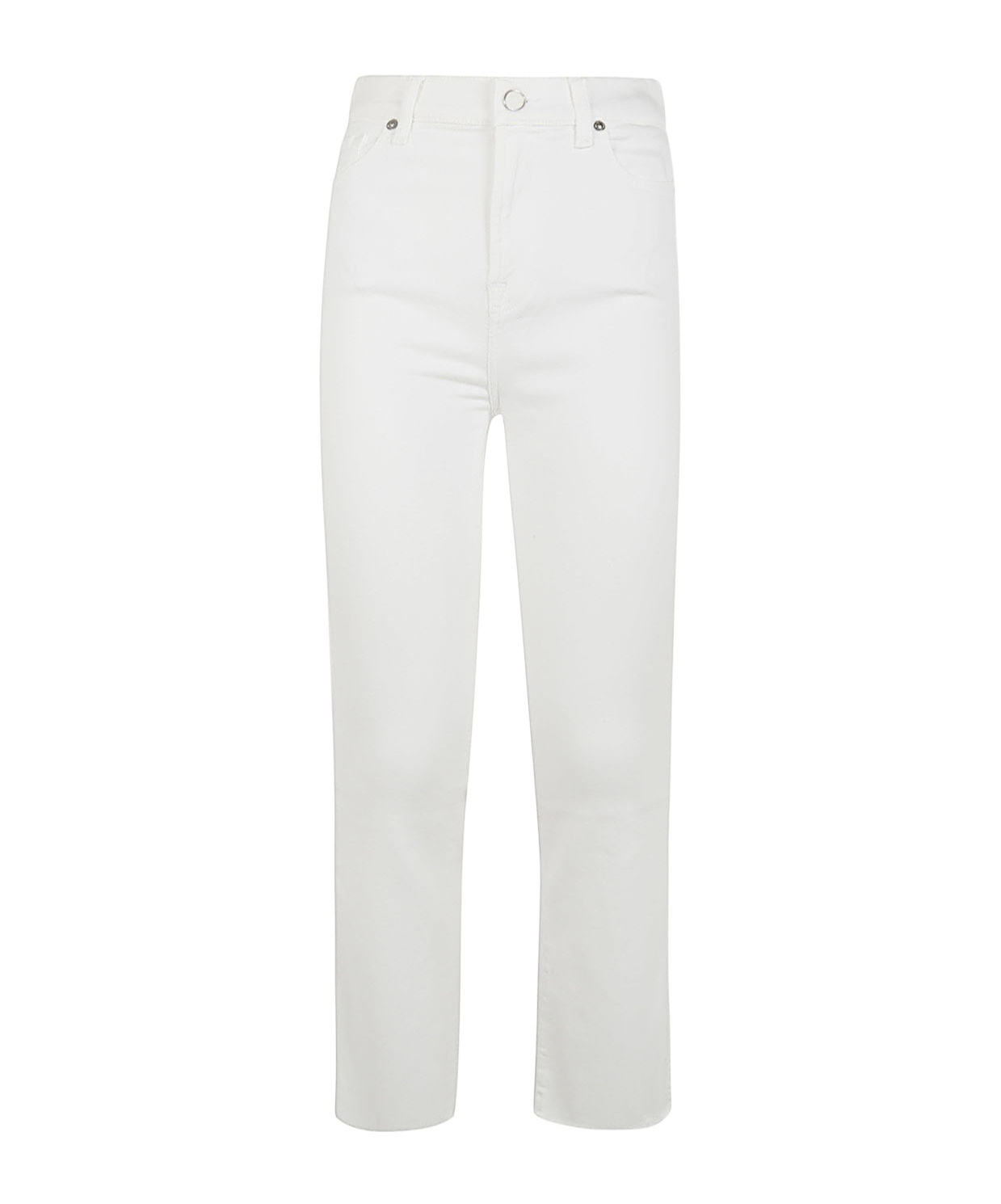 7 For All Mankind Slim Kick High-rise Bootcut Jeans In White