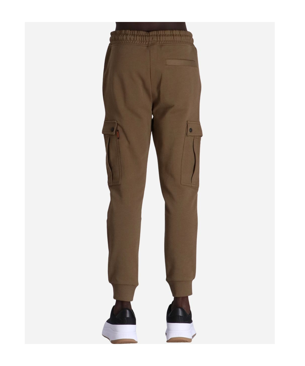 Shop Hugo Boss Seteam Cargo Track Pants In Green