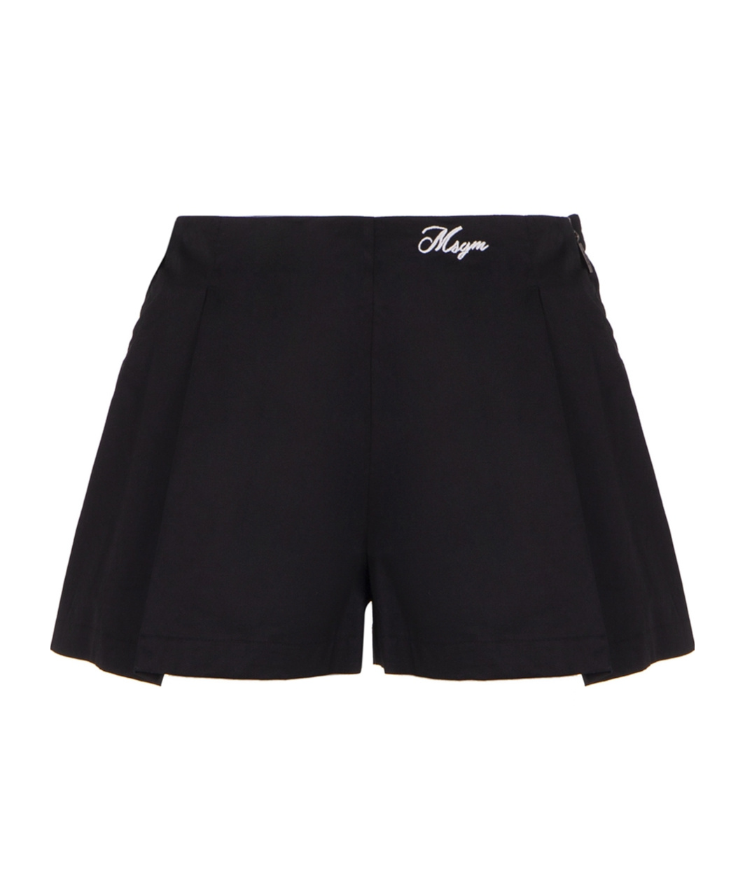 Msgm Wide-leg Cotton Shorts In Black