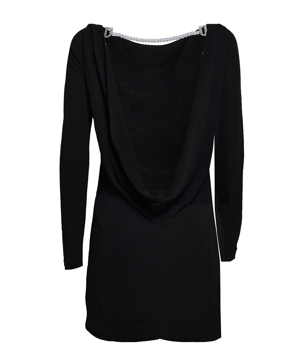 Dsquared2 Cowl-back Draped Minidress In Black