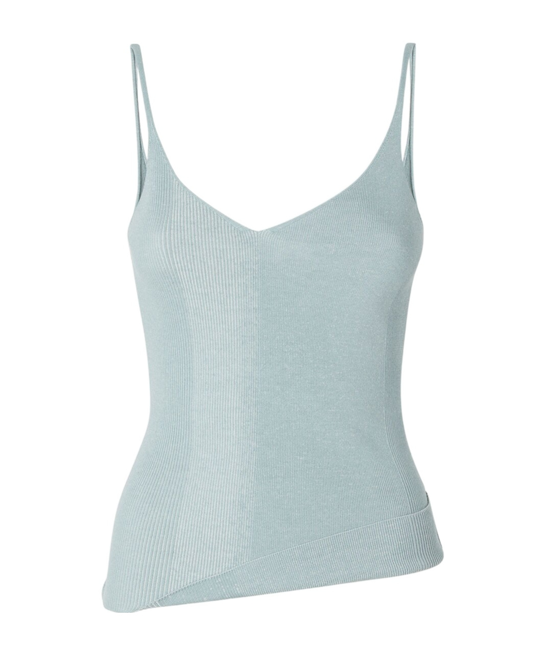 Fendi V-neck Ribbed Tank Top In Green