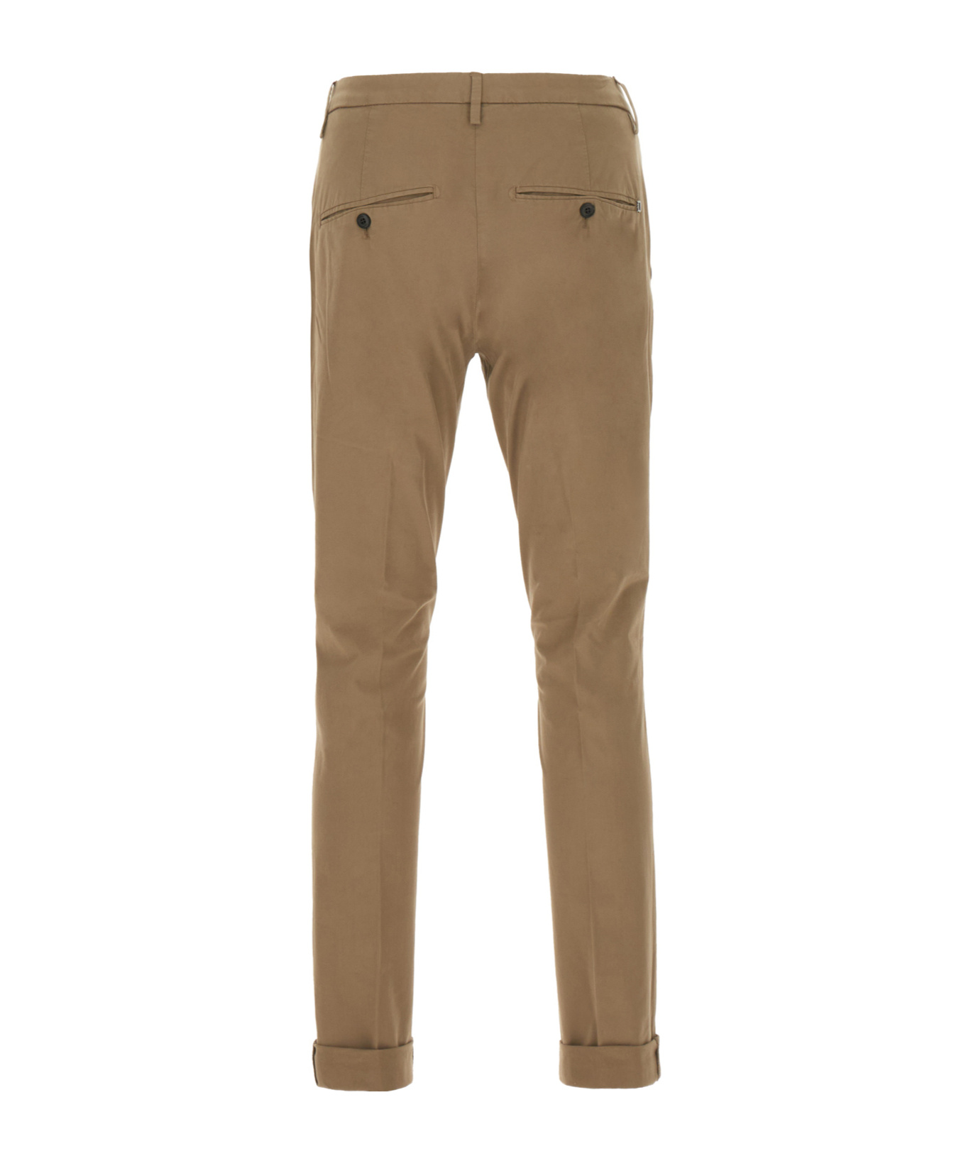 Dondup Cotton Chino Pants With Stretch And Pockets In Brown