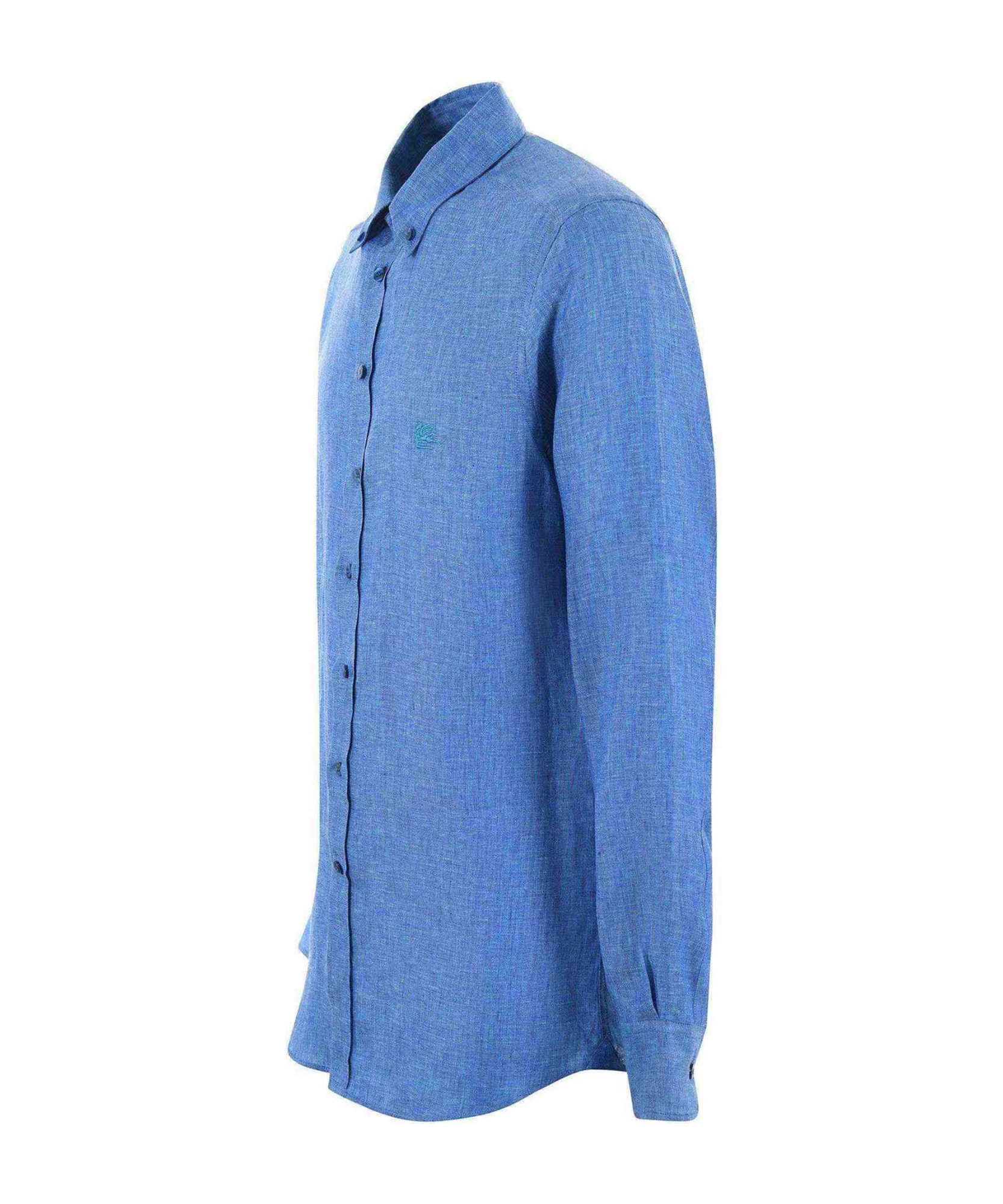 Etro Buttoned Long-sleeved Shirt In Blue