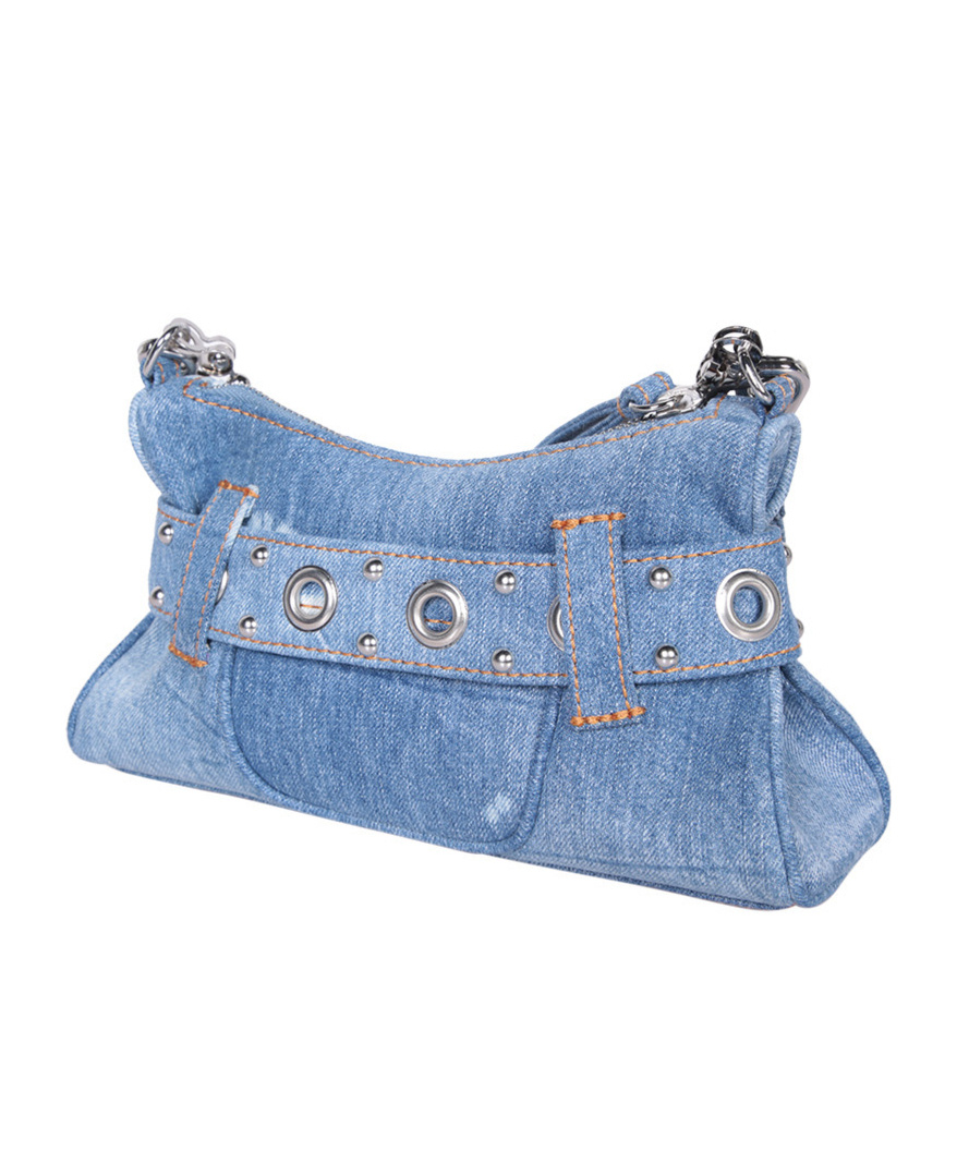 Dsquared2 Gothic Denim Shoulder Bag In Blue