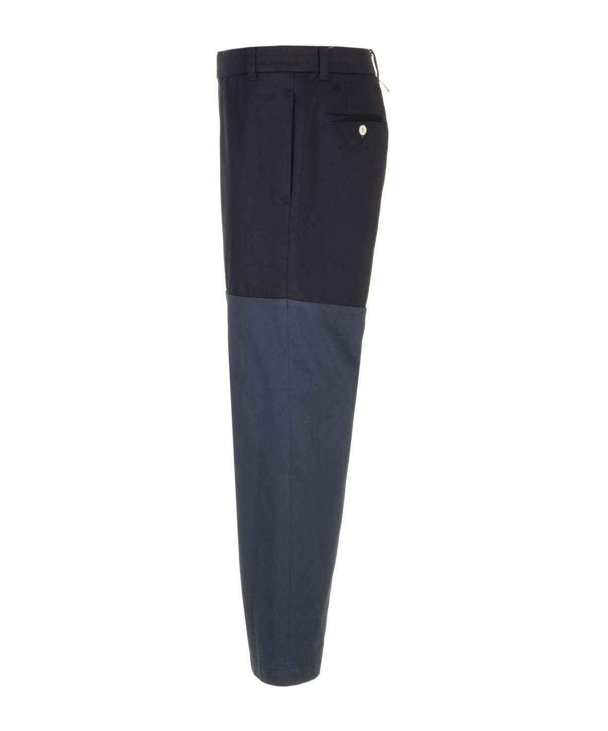 Thom Browne Unconstructed Combo Straight-leg Trousers In Black