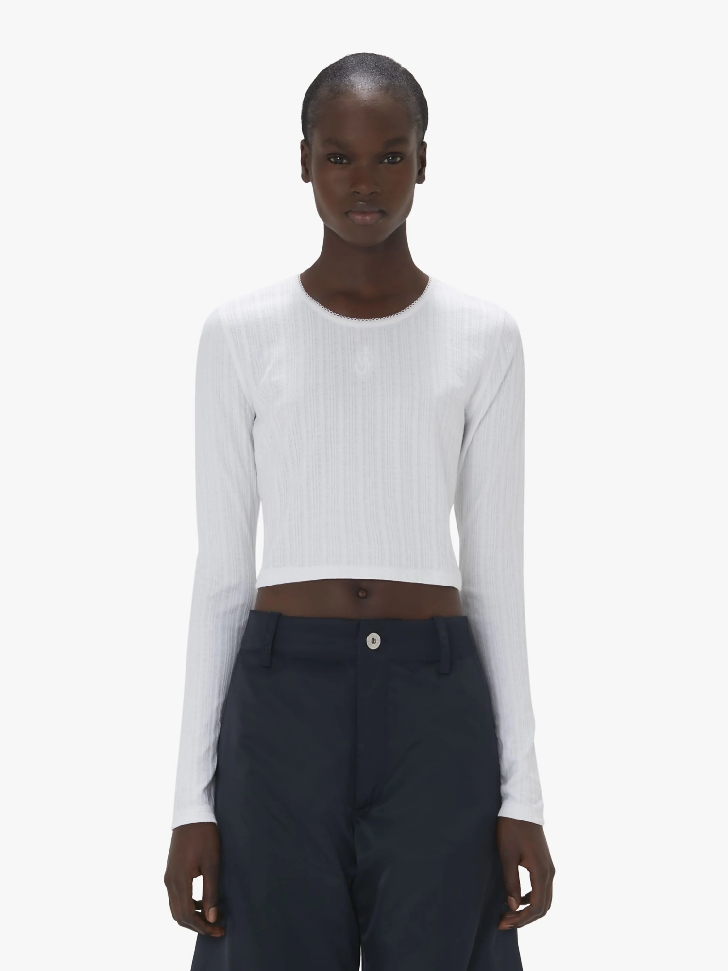 Jw Anderson Logo-jacquard Cotton T-shirt In White