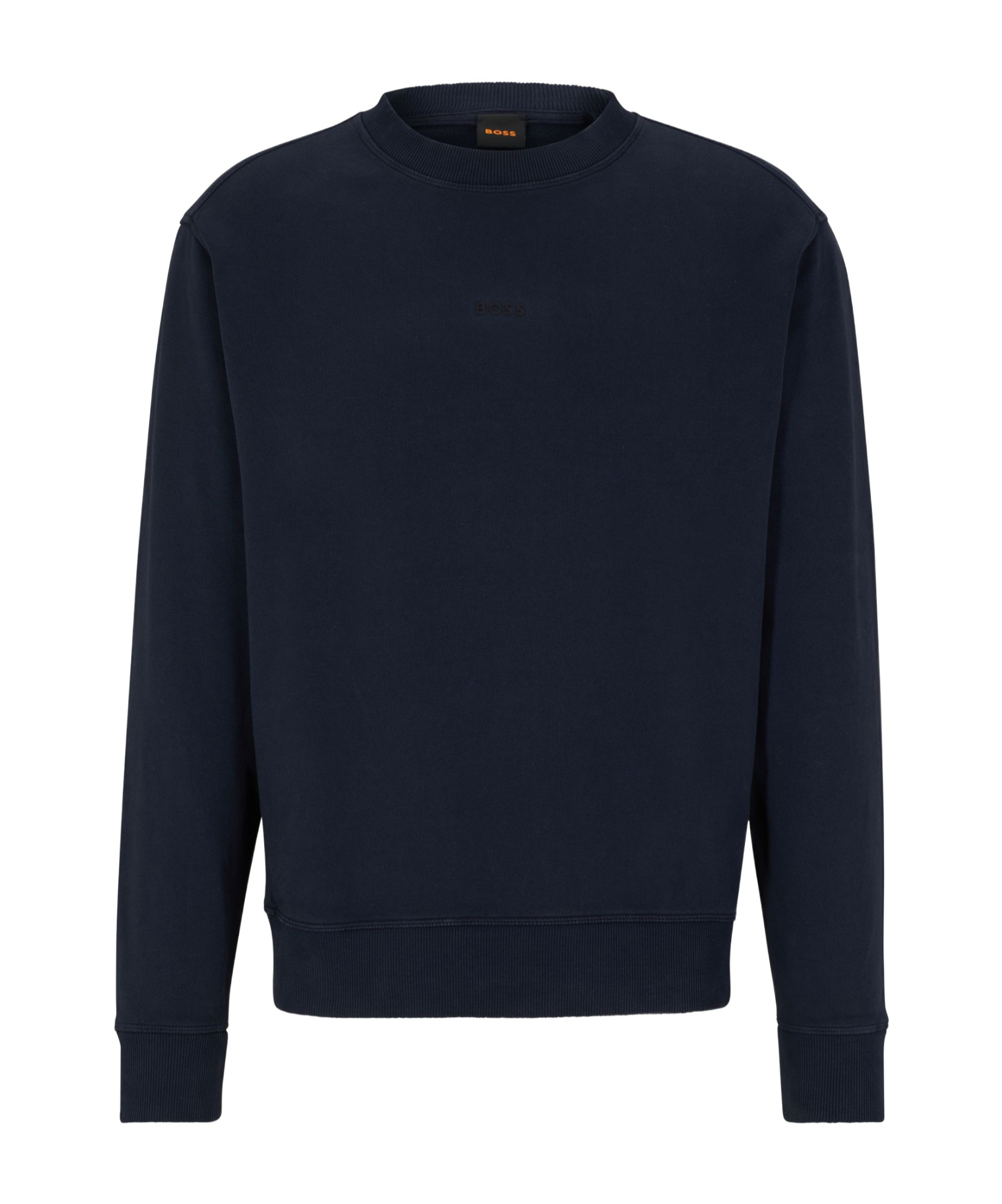 Hugo Boss Embroidered-logo Cotton Sweatshirt In Black
