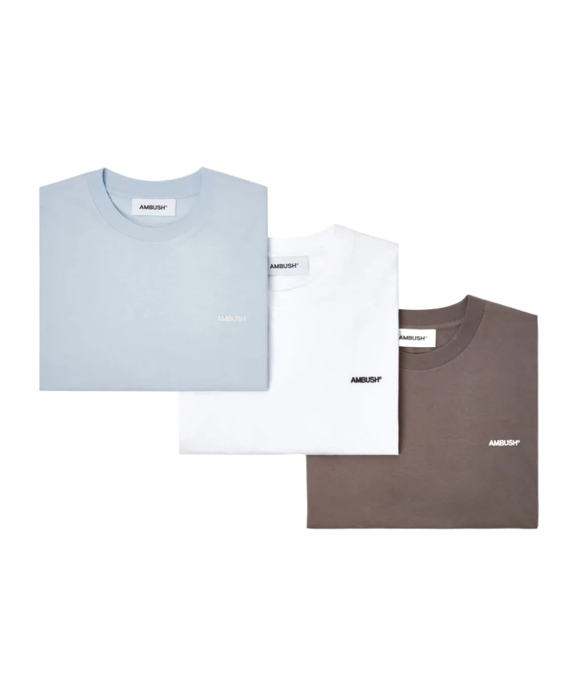 Ambush Logo-embroidered T-shirt (pack Of Three) In White