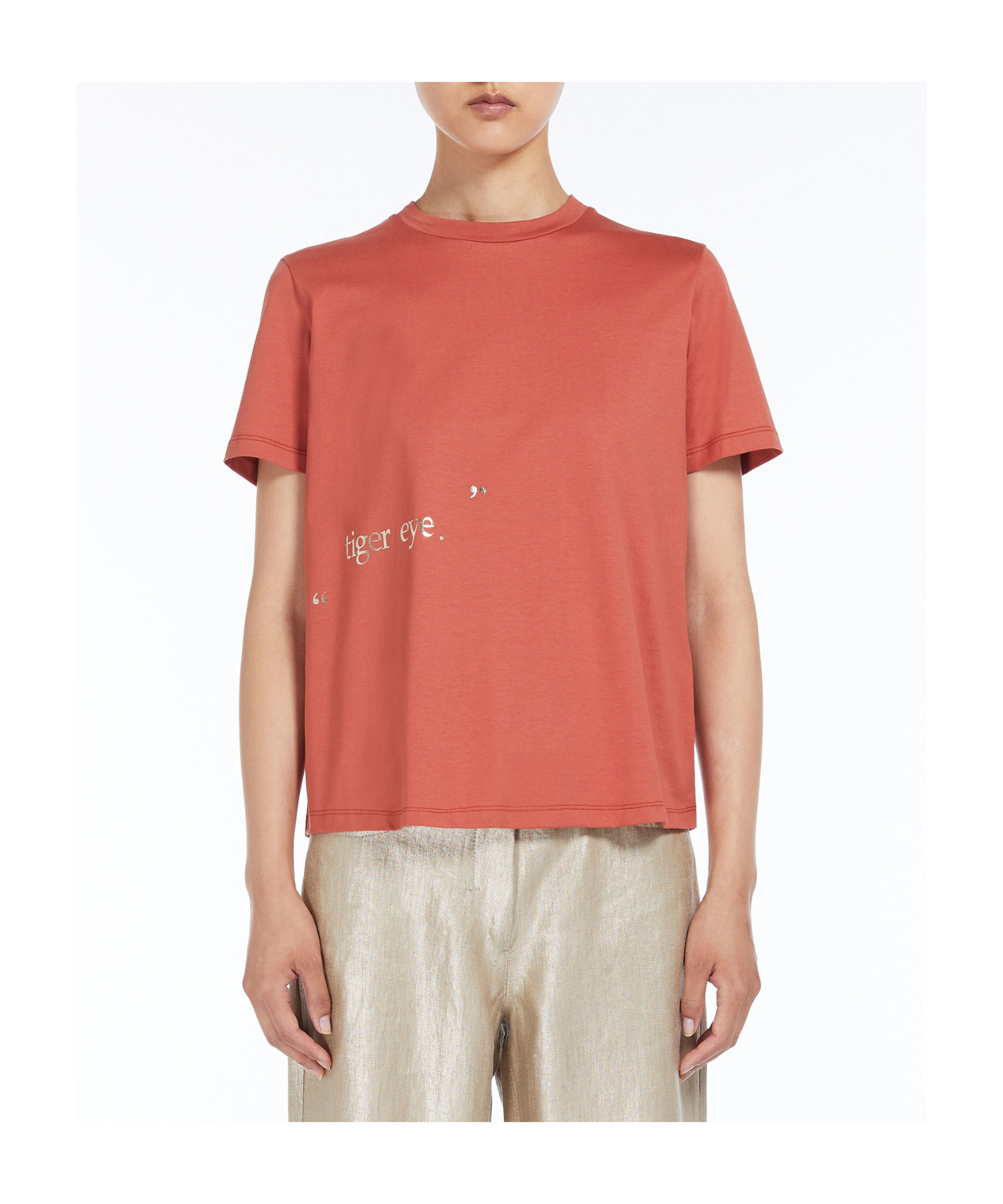 Max Mara Plain Knitted T-shirt In Red