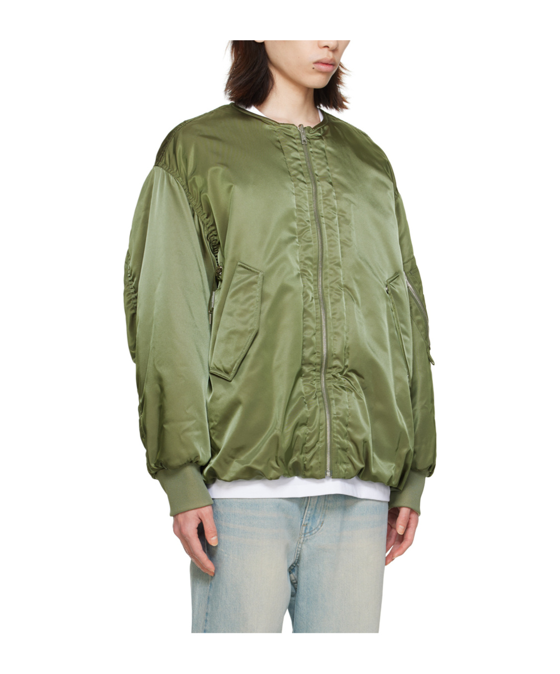 Wooyoungmi Khaki Ma-1 Reversible Bomber Jacket In Green