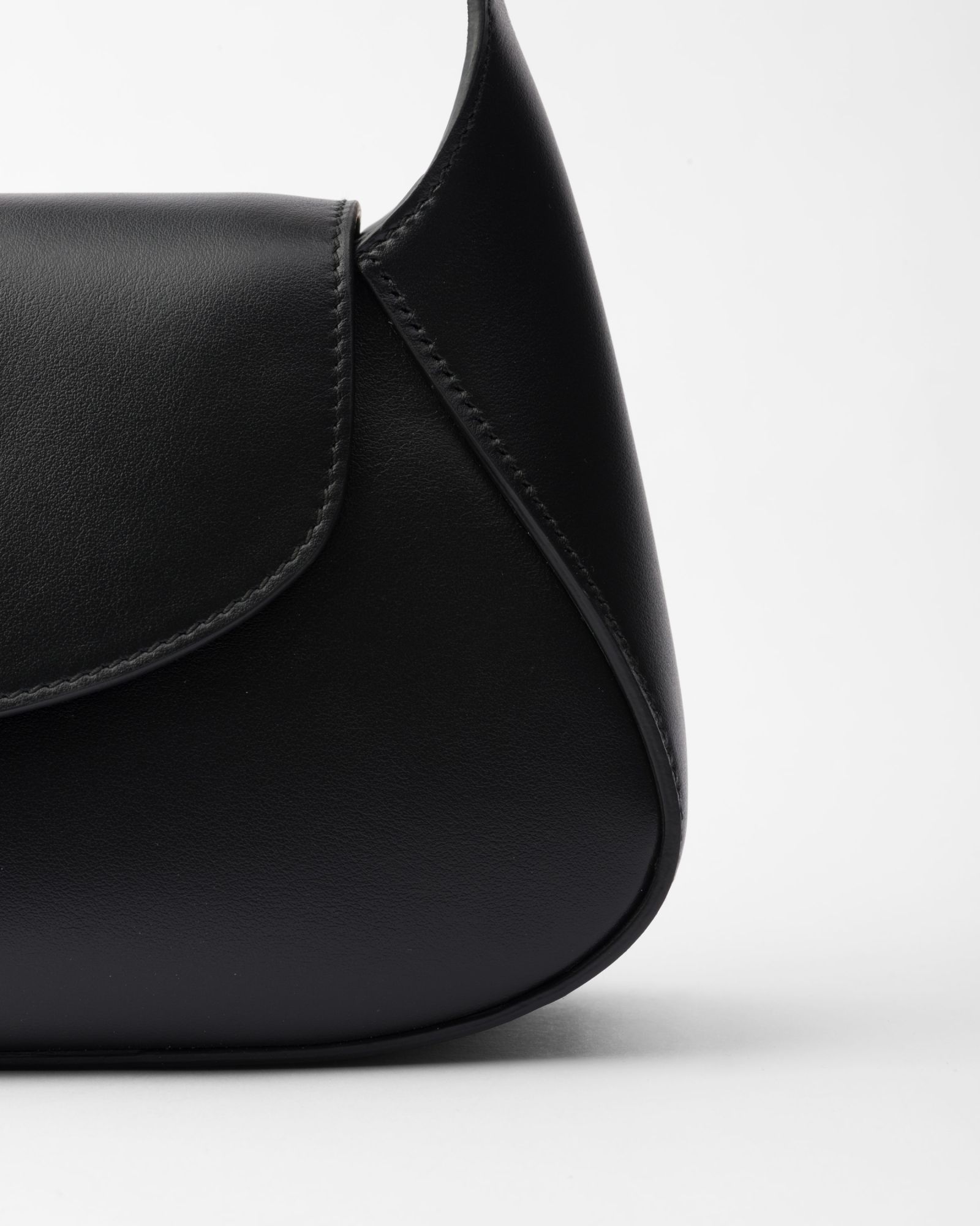Prada Small Leather Shoulder Bag In Black