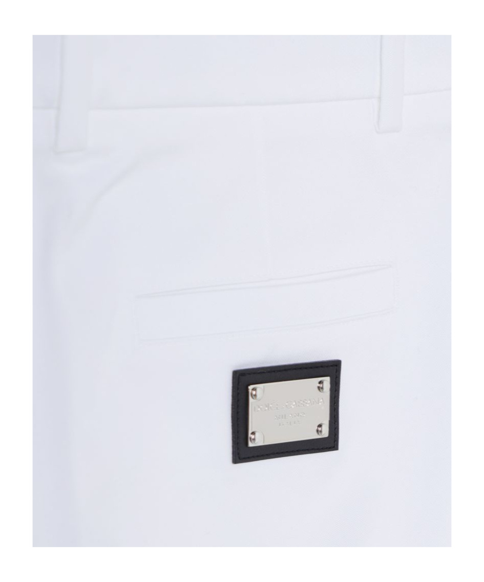 Dolce & Gabbana Logo-plaque Twill Smart Shorts In White