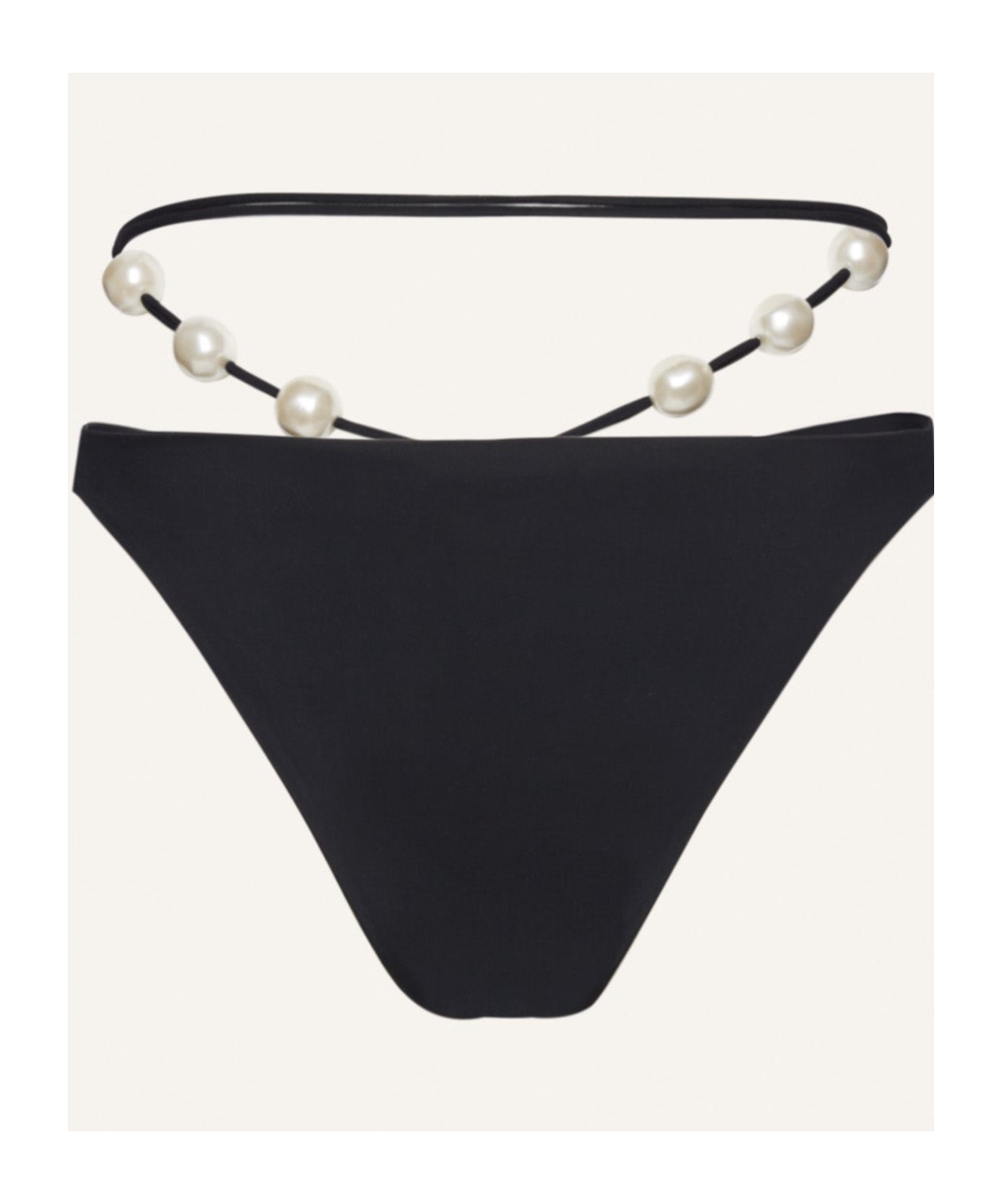 Magda Butrym High-waisted Monochrome Swimsuit Pearl Embellishments In Black