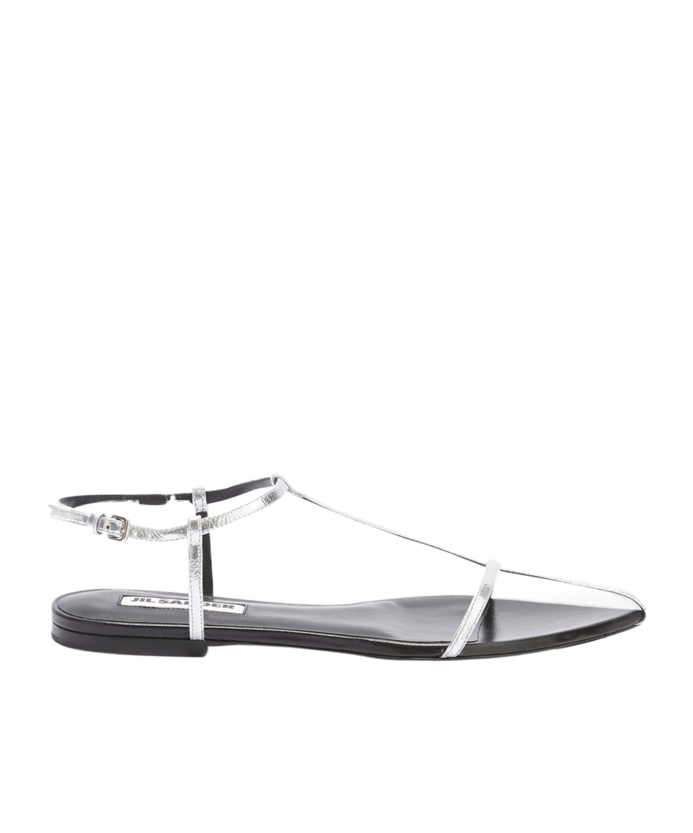 Jil Sander Pointed Open-toe Leather Sandals In White