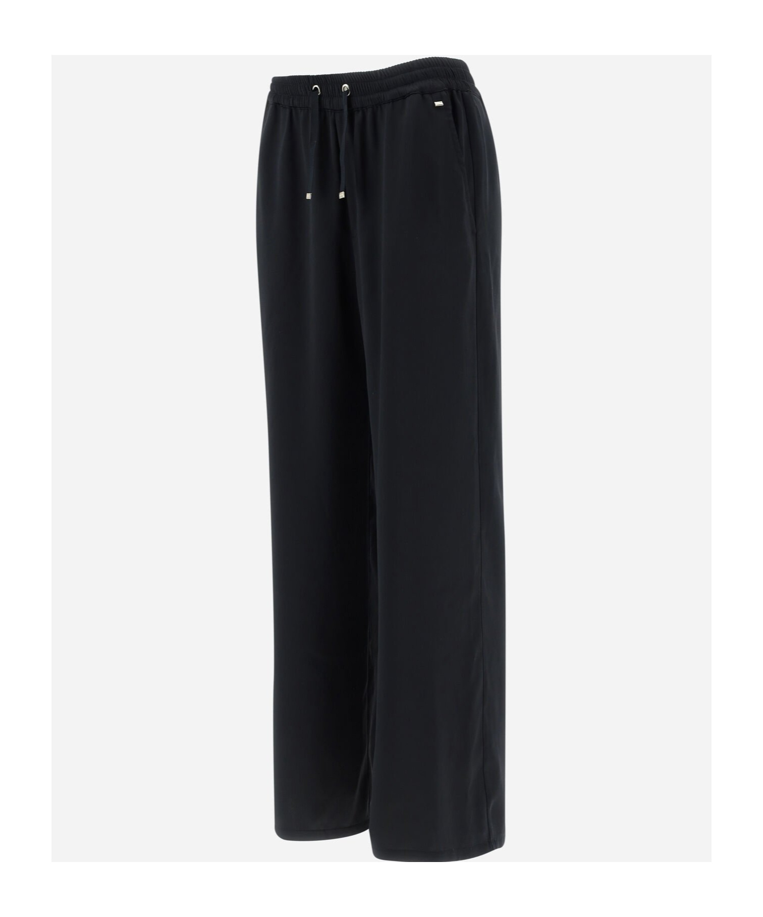 Herno Blue Pants With Elastic Drawstring Waist In Tech Fabric Woman In Black