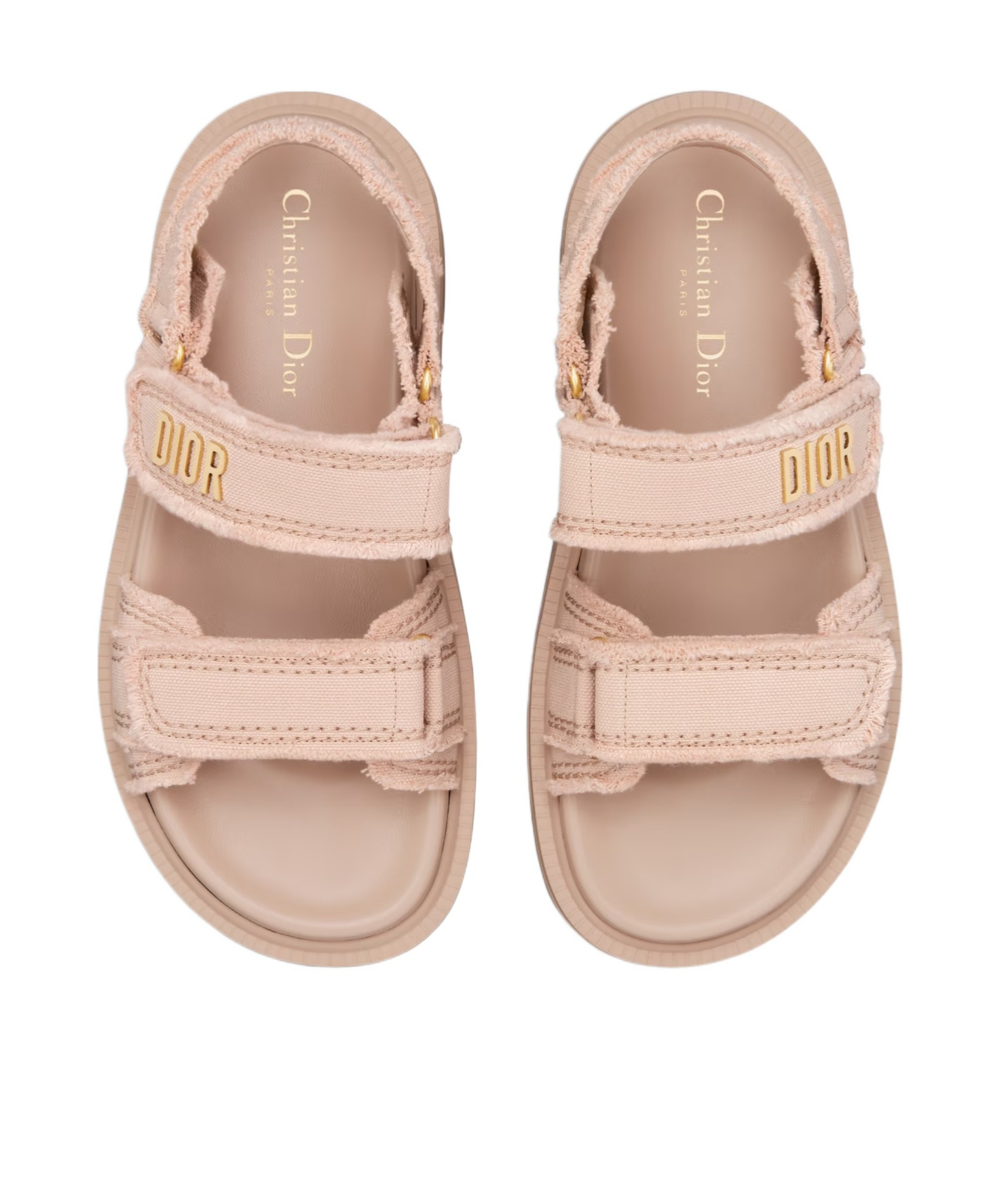 Dior Act Open Toe Flat Sandals In Nude